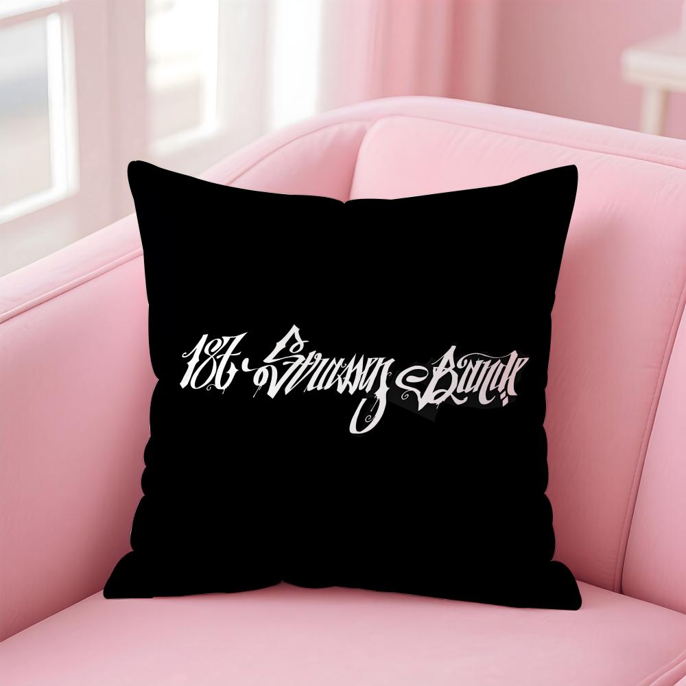 Urban Rap Band 187 S-Strassenbande Cushion Cover Pillowcase Short Plush Invisible Zipper Room Sofa Cushion Cover
