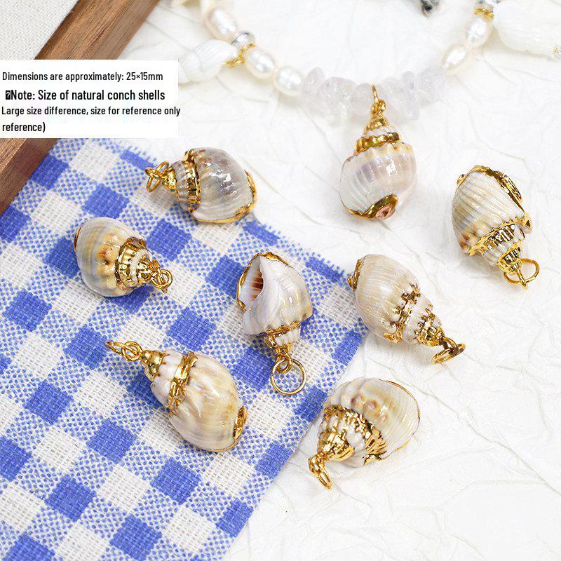 Electroplated Shell Conch Edge Jewelry Kit for DIY Necklaces & Earrings