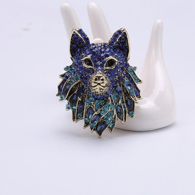 

Blucome разноцветные броши с головой волка и кристаллами для детей, одежда для мальчиков и девочек, шарфы, ювелирные изделия, булавки, аксессуары