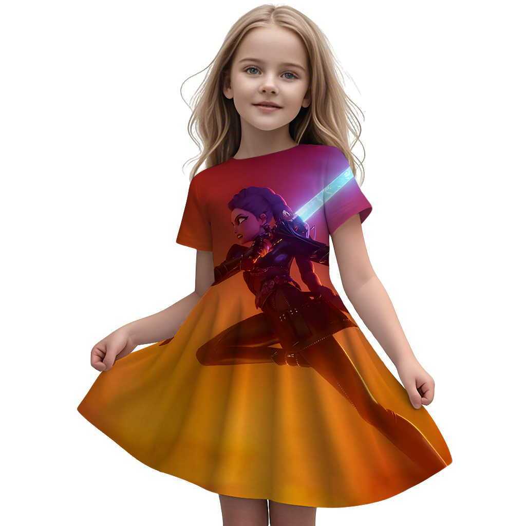 Kinder Mode K-Pop Hexenjagd Gruppe Kleid, Mädchen Prinzessinnenkleid