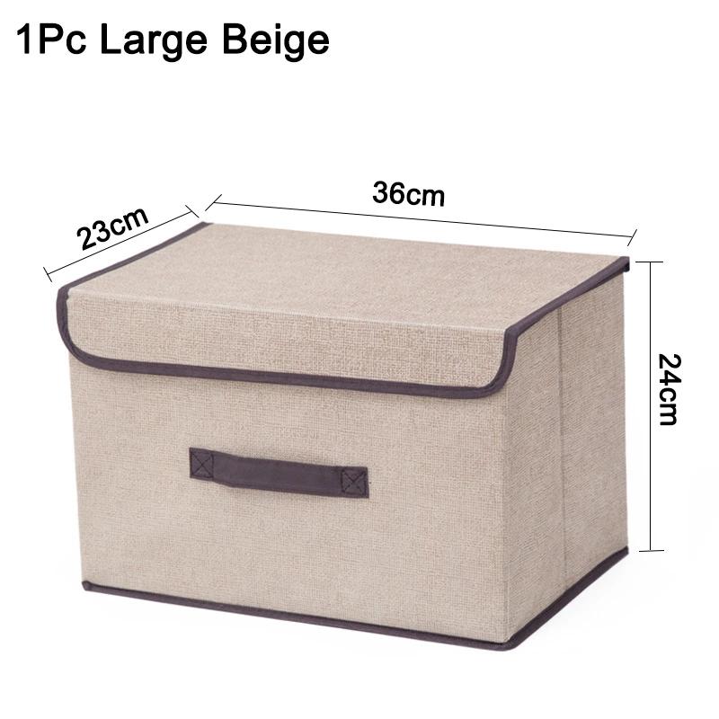Non-Woven Fabric Storage Box Home Dustproof Bins Bedroom Cosmetics Bin with Lid Stackable Waterproof Clothing Underwear Boxes