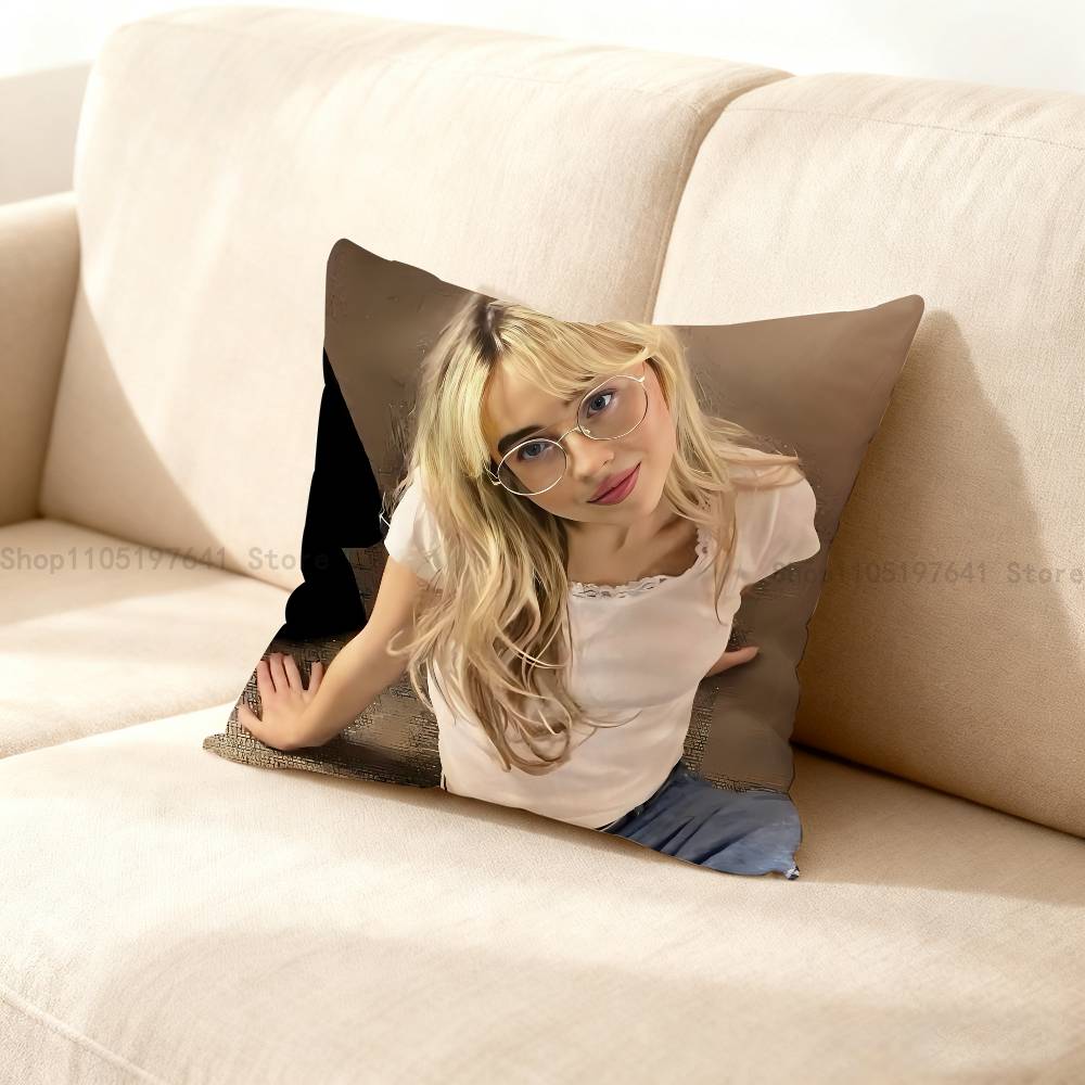 Singer S-Sabrina Carpenters Pillow Case For Sofa Decor Car Office Room Printing Cushion Cover Decorations and Protector