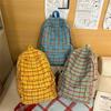 Vintage Plaid Student Schoolbag Women's Large Capacity College Style Backpack