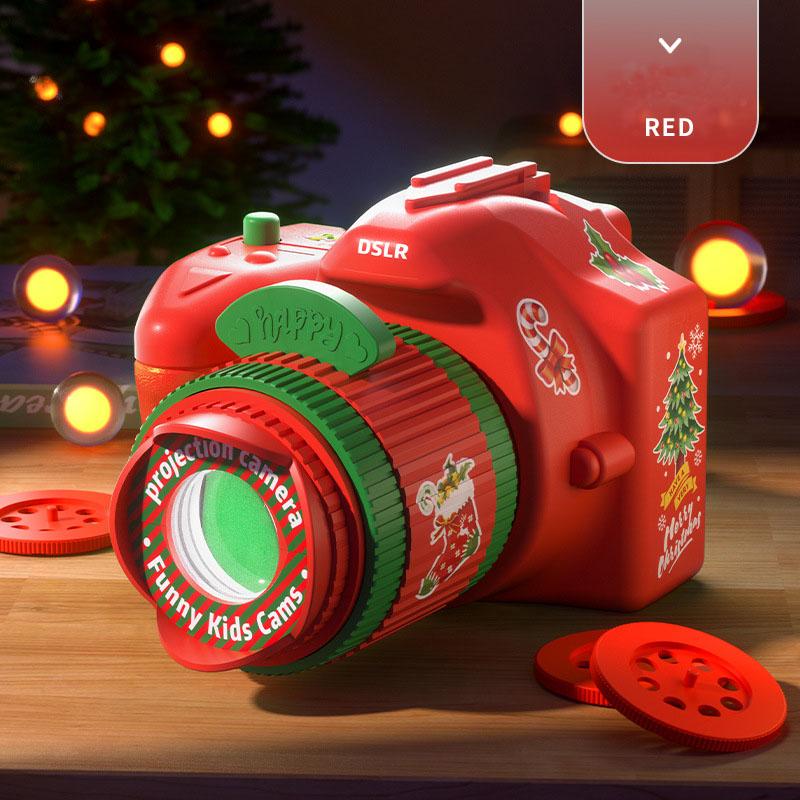 Christmas Projection Toys Children Cartoon Light Up Santa Claus Pattern Games Early Education Christmas Projector Camera Gifts