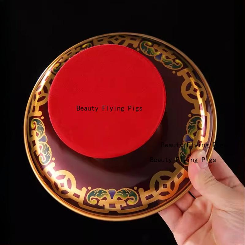 1pc Alloy Fruit Tray Temple Tribute Tray Household Buddha Fruit Plate Buddha Hall Fruit Plate Buddhist Supplies Home Decoration