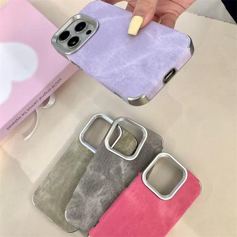 Electroplated Denim Texture iPhone 17 Pro Case, Full Coverage for Apple 16 Pro, 14 Pro, and 15 Pro Retro.