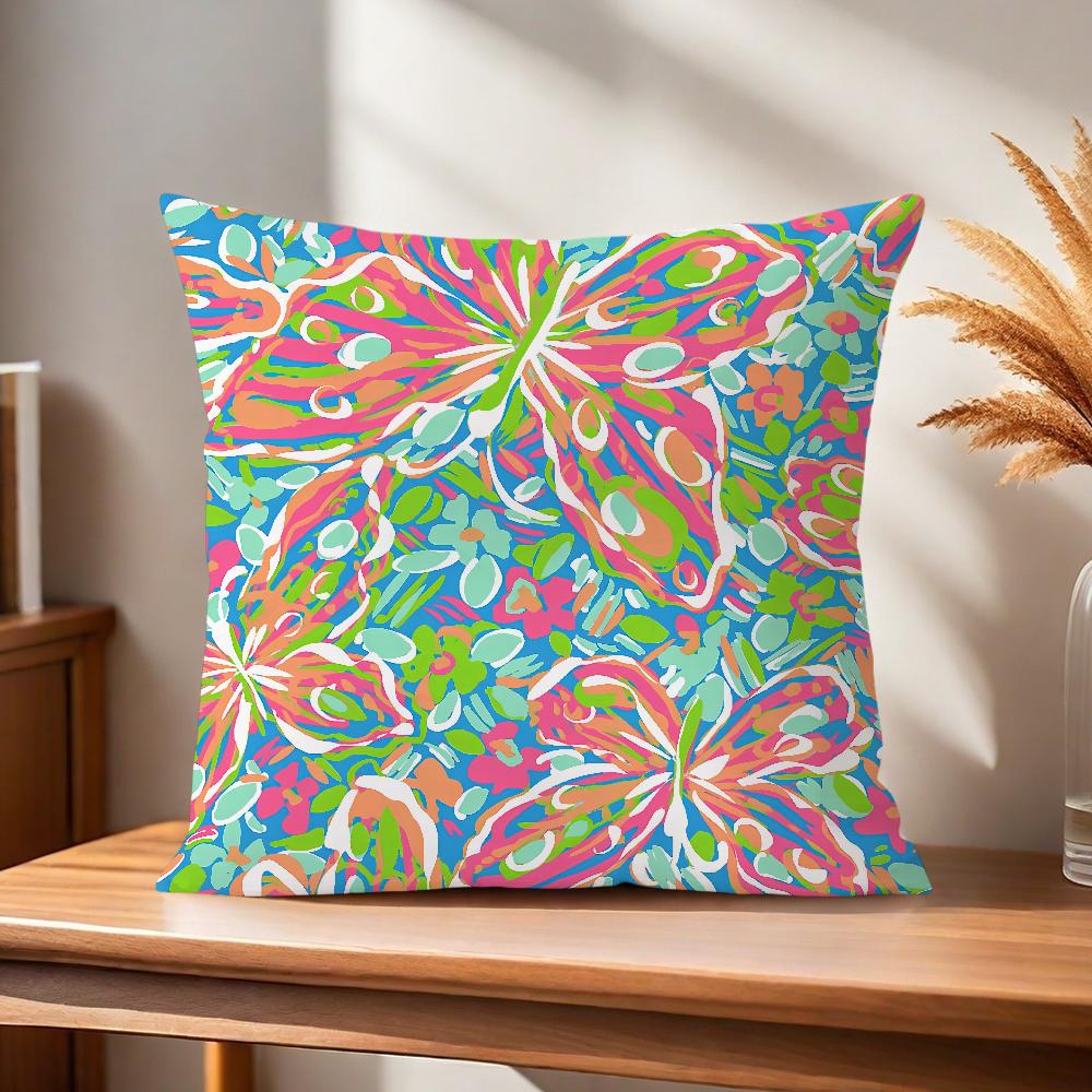 Soft Pillow Case for Sofa Living Room Home Colorful L-Lilly Decor Protective Cover P-Pulitzer Gorgeous Without PillowInsert