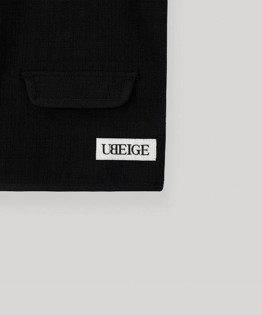 Ubeige Cotton Tweed Button Vest (Black)