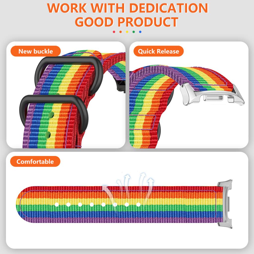 Nylon Strap for Samsung Galaxy Watch 8 40 44mm/Classic 46mm Adjustable Canva Bracelet Watchband for Galaxy Ultra2025 Accessories