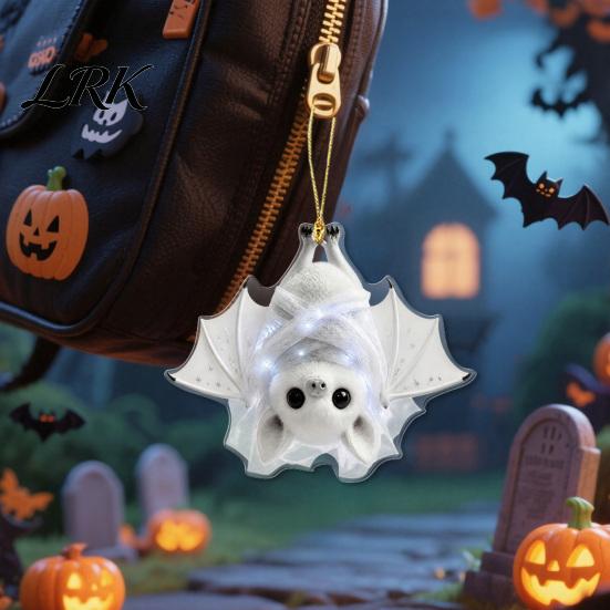 Cute Ghost Witch Bat Pendants Halloween Hanging with Ghost/Bat/Witch Designs, Acrylic Decorative Ornaments Lanyards, Themed Party Favors Lightweight