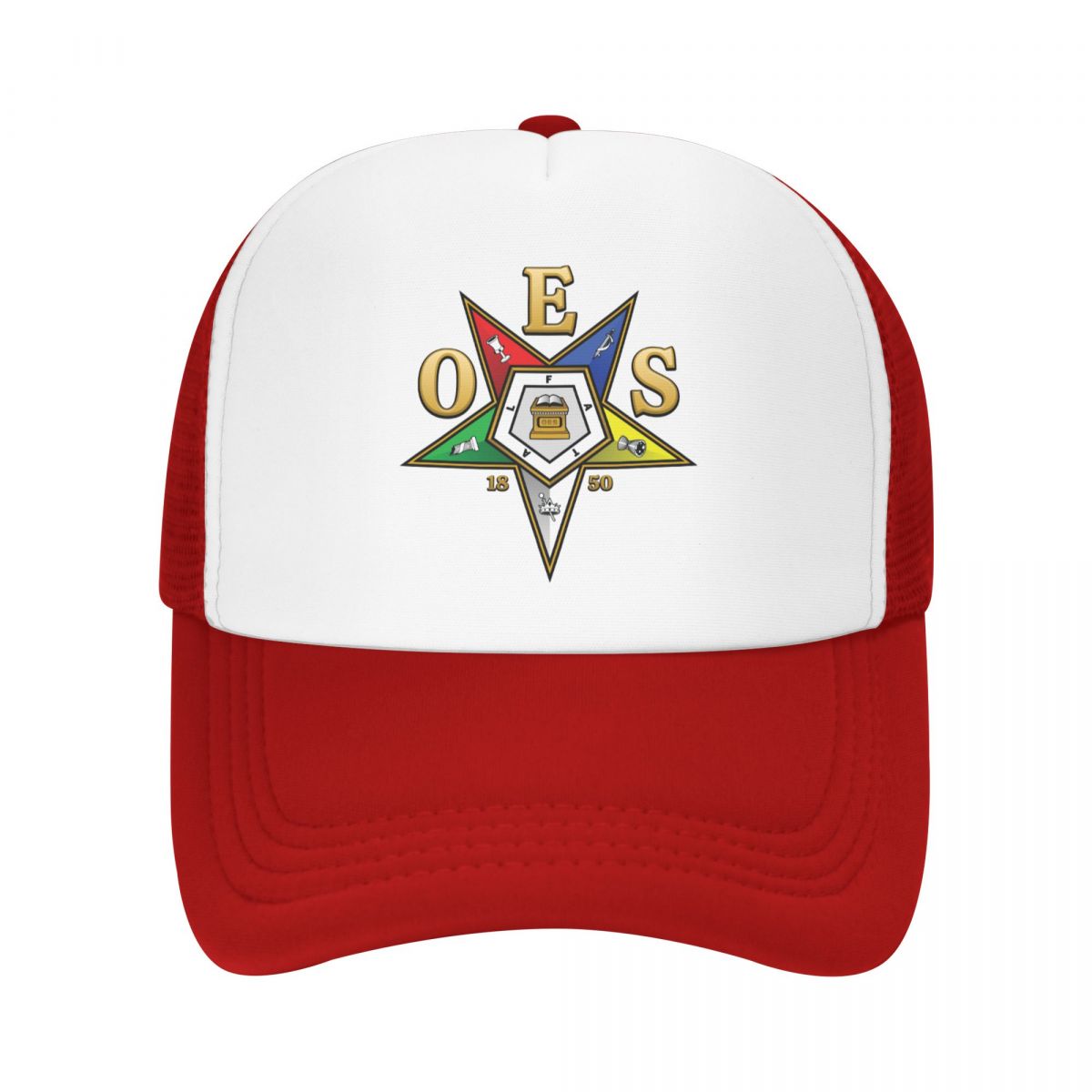 Custom Classic Unisex OES Emblem Order Of The Eastern Star Trucker Hat Adjustable Baseball Cap Men Women Hip Hop Trucker Cap One Size