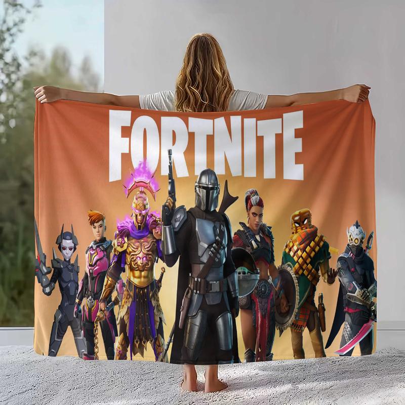 Game F-Fortnite Gamer Cartoon Flannel Blanket,Ultra Soft Warm Plush Throw for Home Bedroom Bed Sofa Cover Office Camping gift