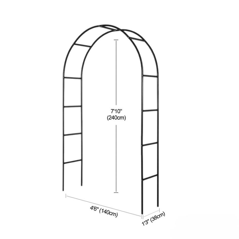 New Heavy-Duty Metal Garden Arch Adjustable Height/Width Sturdy Steel Frame Easy Install for Roses Climbing Plants Balloons