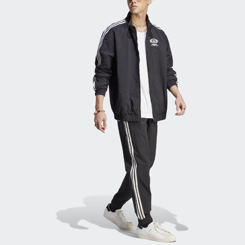 Adidas Originals X Nsrc Collaboration Series Logo Print Elastic Waist Knitted Sports Pants Unisex Pants Black IL4982