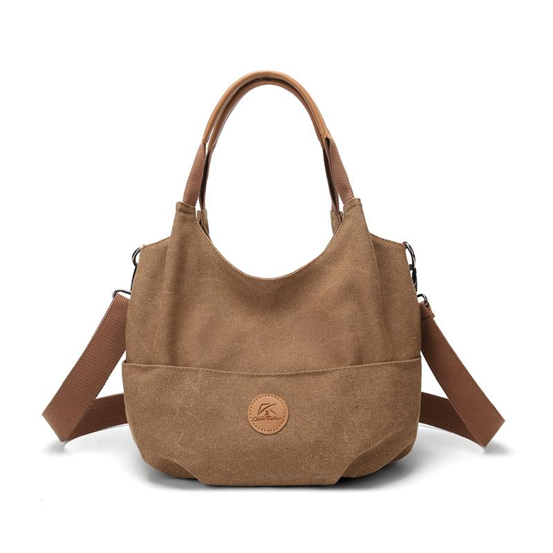 Canvas Shoulder Bag Large Capacity Tote Bag Women's Commuter Underarm Bag