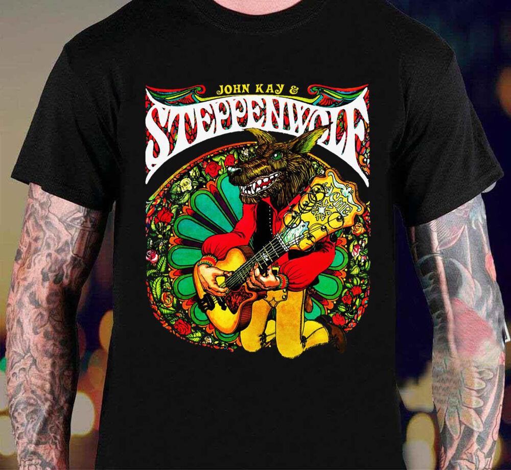Steppenwolf Rock Band 90s Cotton Black All Size Men Women Tee Shirt Unisex T-Shirt S