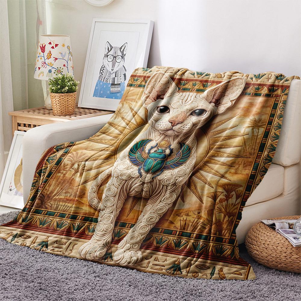 1Pc Cat Dog Patchwork Print Flannel Blanket High Quality Warm Comfortable Cover for All Seasons Perfect for Gifts Home Decor