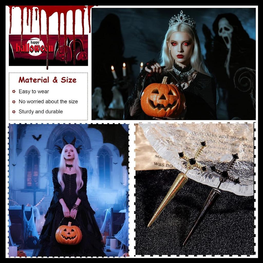 Gothic Sword Earrings for Women Black Dagger Stud Earrings Punk Goth Jewelry Halloween Alt Accessories