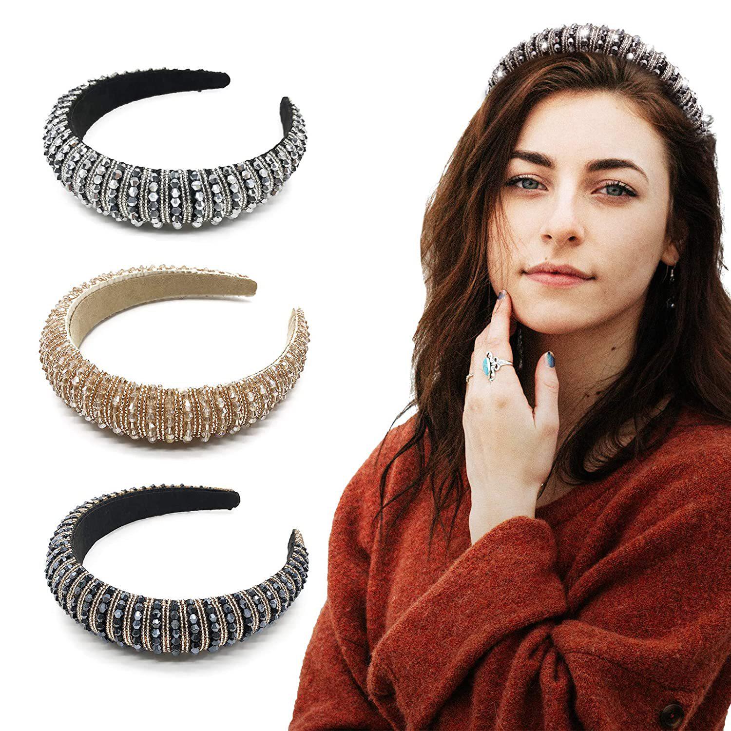 

European and American Runway Style Crystal Beaded Hairband