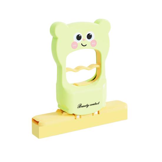 Mini Foldable Desktop Mop Cat Pattern Small Mop with Self-Wringing System Wet/Dry Cleaning Tool Tabletop Mop