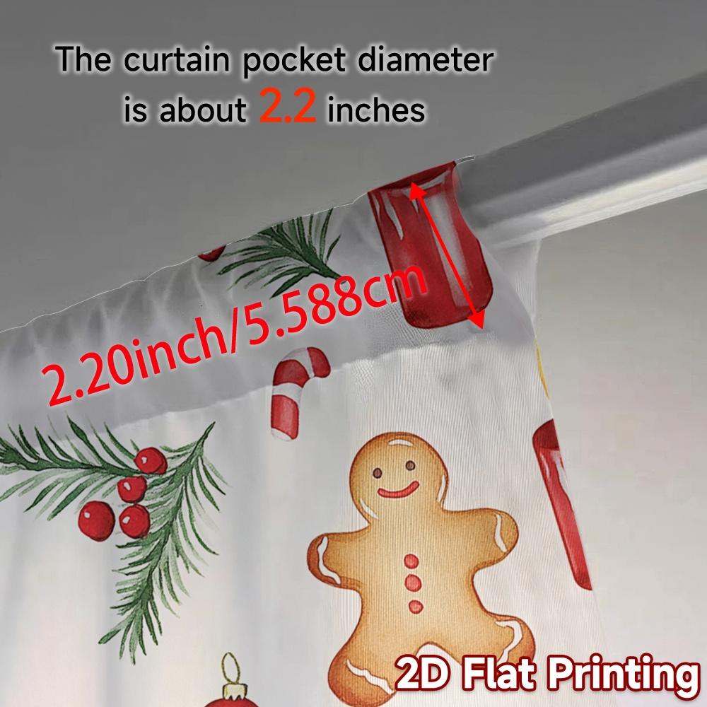 2pcs,Curtains Christmas Candies Ornaments Trees (3) Popular Contemporary Curtains Versatile Durable Polyester Curtains