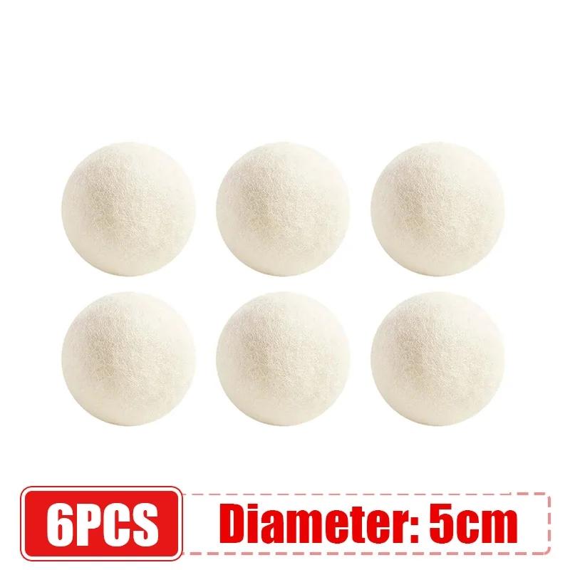 

6Pcs Reusable Wool Dryer Ball Home Washing Pragmatic Fleece Kit Softener Laundry Fabric Ball 5cm Washing Machine Accessories