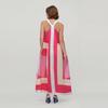 Women's Casual Seaside Resort Dress Color Block Patchwork Printed Sleeveless Dresses