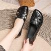 Fashion Genuine Leather Soft Sole Shallow Mouth Women's Shoes Hollow Out Breathable Casual Flat Shoes Comfort Women Low Heels Shoes