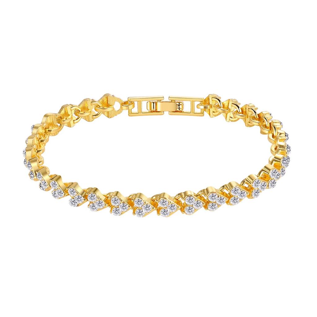 Luxury Cubic Zirconia Crystal Tennis Bracelets for Women Men Gold Color Silver Color Bracelet Chain Jewelry Gifts
