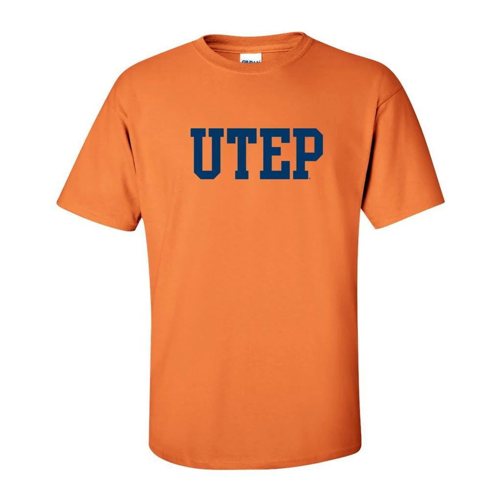 UTEP MINERS Basic Block - NCAA Texas Sports Team T-Shirt - Tangerine