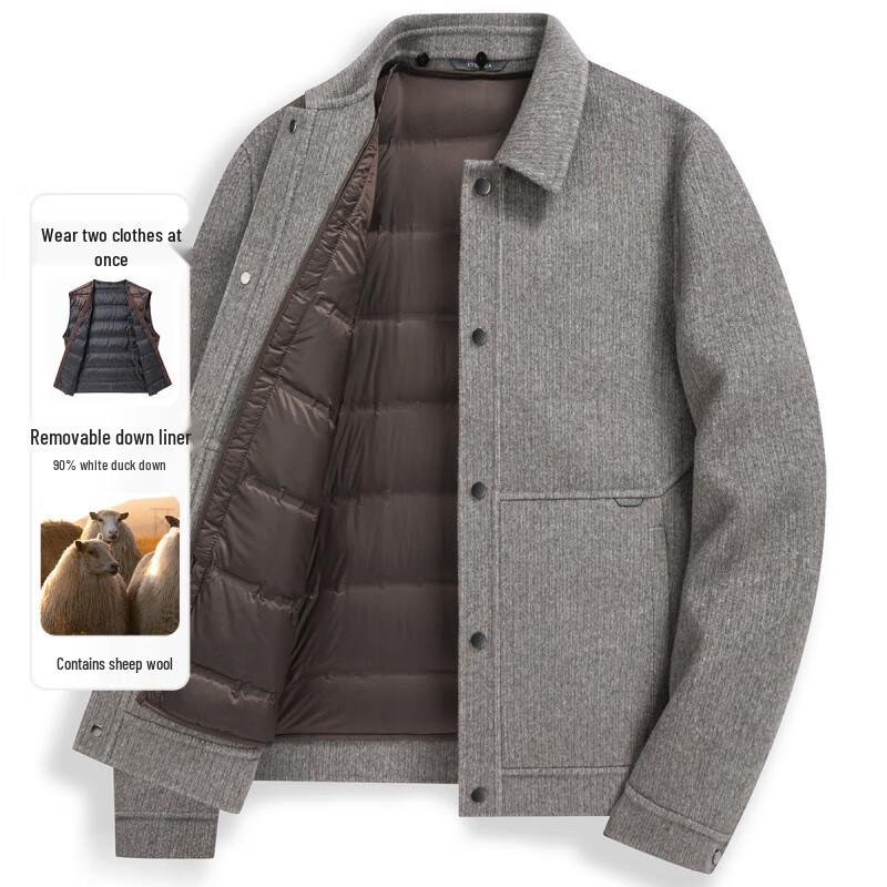 

Мужское зимнее повседневное пальто-оверсайз из смесовой шерсти FAPAI.EC XL