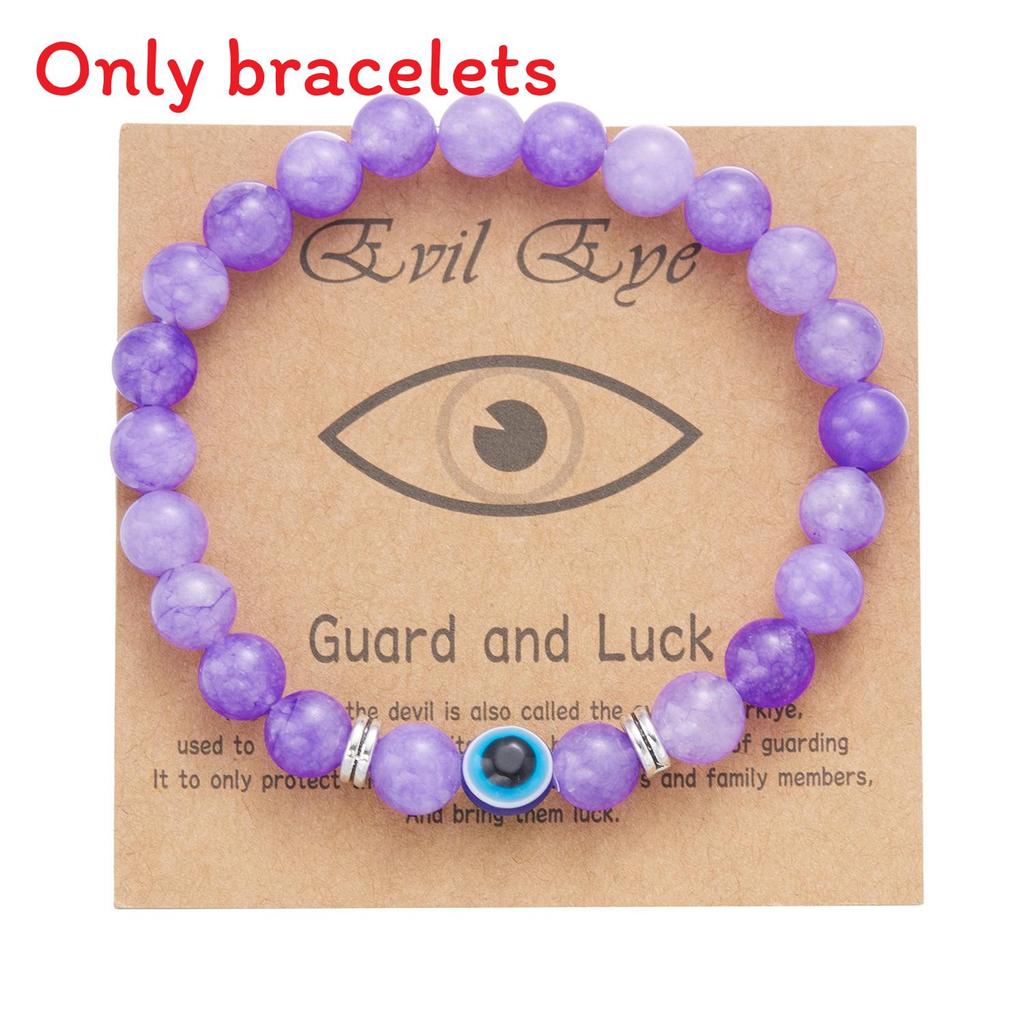 Fashion Frosted Bead Bracelet With Blue Eyed Design For Unisex Gift