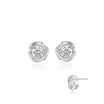 Silver Cubic Earrings Sc24B09E