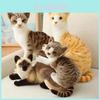 Furry Ragdoll Cat Plush Lifelike Grey White Meow Star Doll