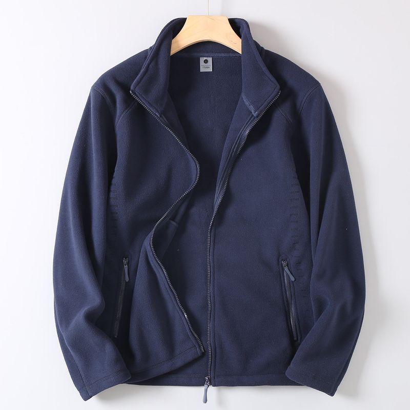 Foreign Trade Export Surplus Autumn and Winter Double-Sided Fleece Jacket for Men, Loose Casual Stand Collar Warm Fleece Coat