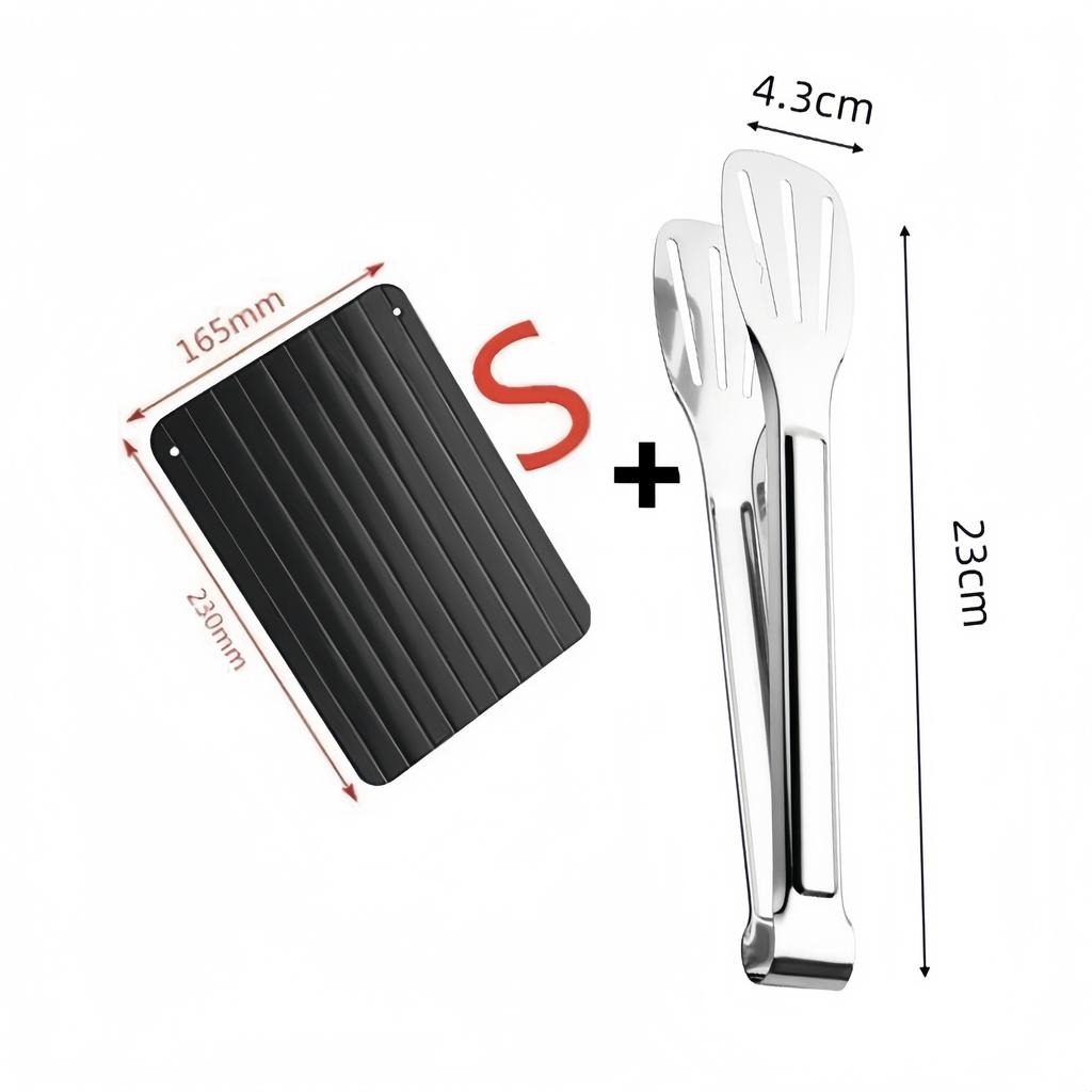 Quick Defrosting Tray for Frozen Meat Fish Vegetables Non-Electric Aluminum Thawing Non-Stick Surface High Thermal Conductivity