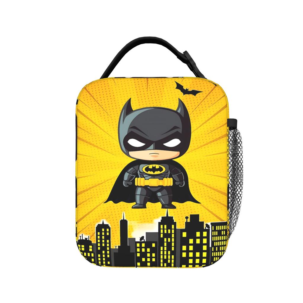 B-Batmans Cartoon Lunch Bag Office Portable Insulated Thermal Tote Handbags For Girl Boy  Oxford Print Cooler Bag