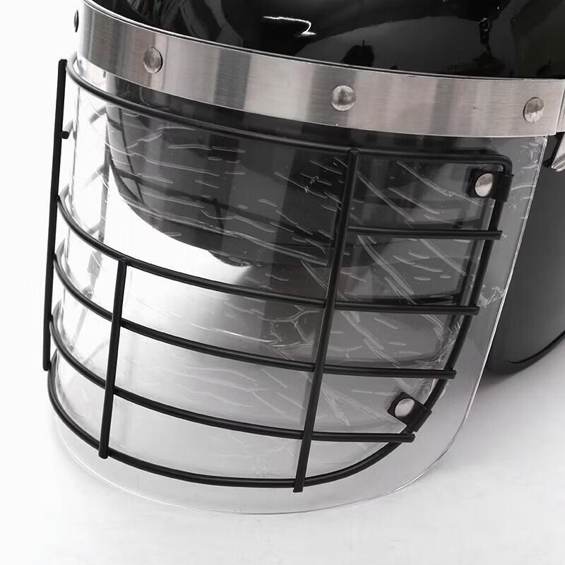 Black French Style Tactical Helmet with Steel Mesh Visor