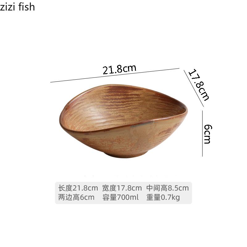 Kiln Changes Retro Ceramic Bowl Dessert Bowl Oat Bowl Salad Bowls Snack Bowls Restaurant Molecular Cuisine Creative Tableware