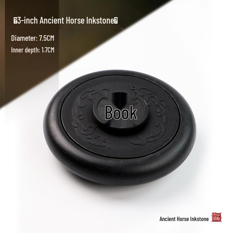 Upgraded Hot Pot Inkstone with Lid - Double Circle Design for Enhanced Moisture Retention and Non-Drying Ink.