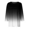 Women's Fashion Casual Loose 3/4 Sleeve Gradient Round Neck Top
