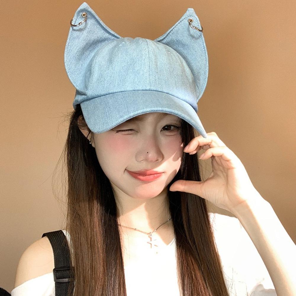 

Sunscreen Cat Ears Baseball Cap Y2k Sun Hat New Women Peaked Cap Female Style 1