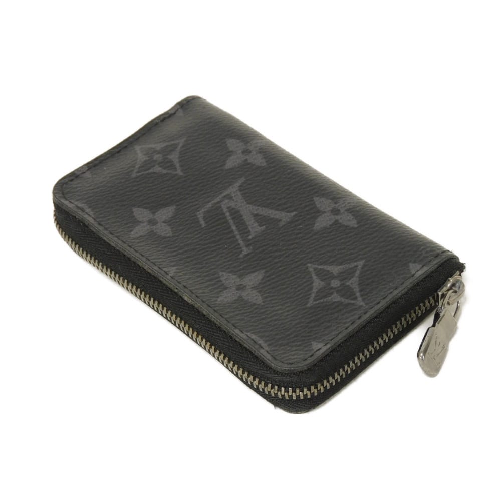 Used 12564 Zippy Coin Purse, Vertical, M81662 7943, Black, RFID IC Chip, Monogram Eclipse Noir Men's from Japan