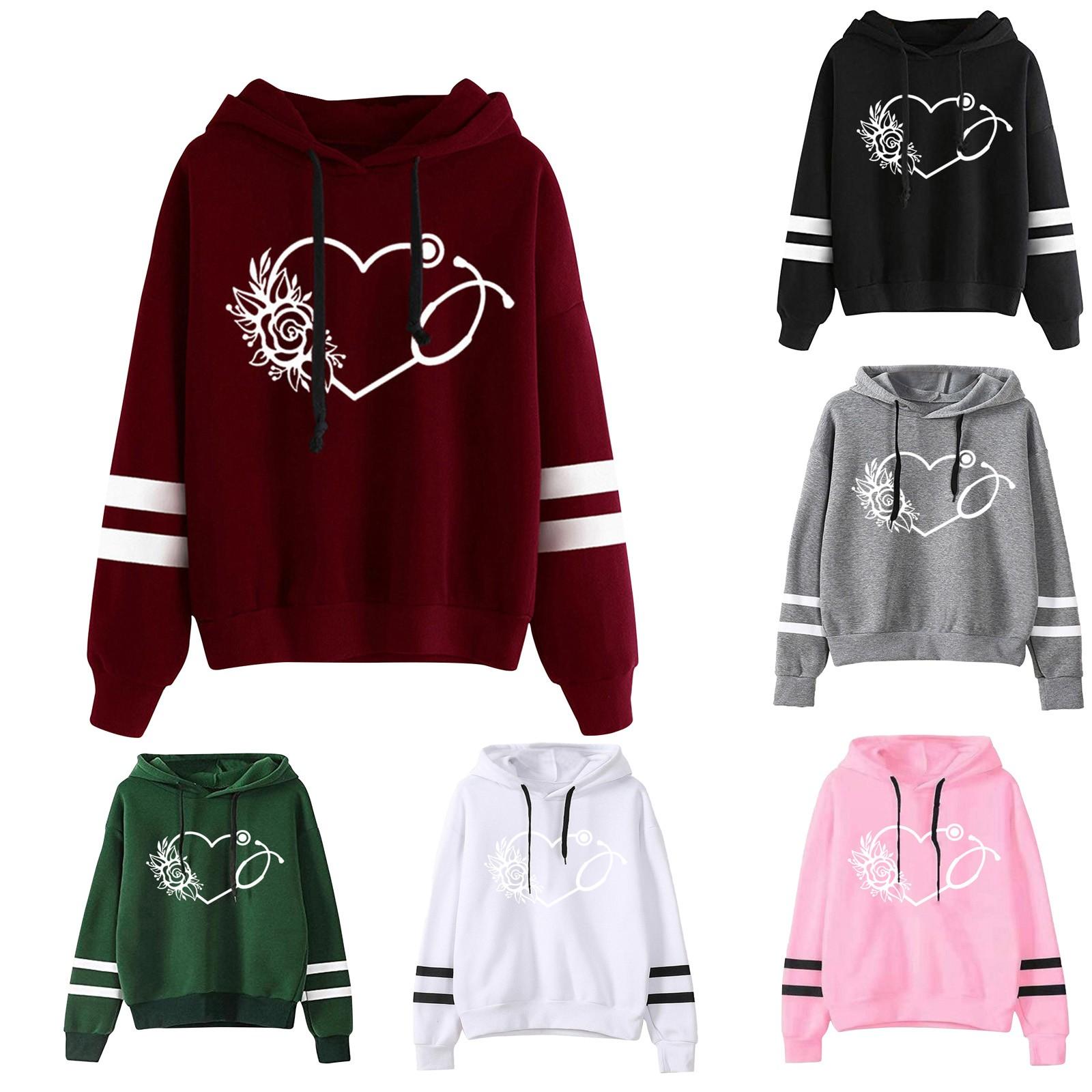 

Женская толстовка с длинным рукавом в полоску, джемпер, пуловер с капюшоном, блузка