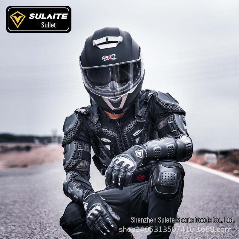 Sulaite Off-Road Motorcycle Protective Gear Set: Armor Jacket, Knee & Elbow Pads, Chest & Neck Protector