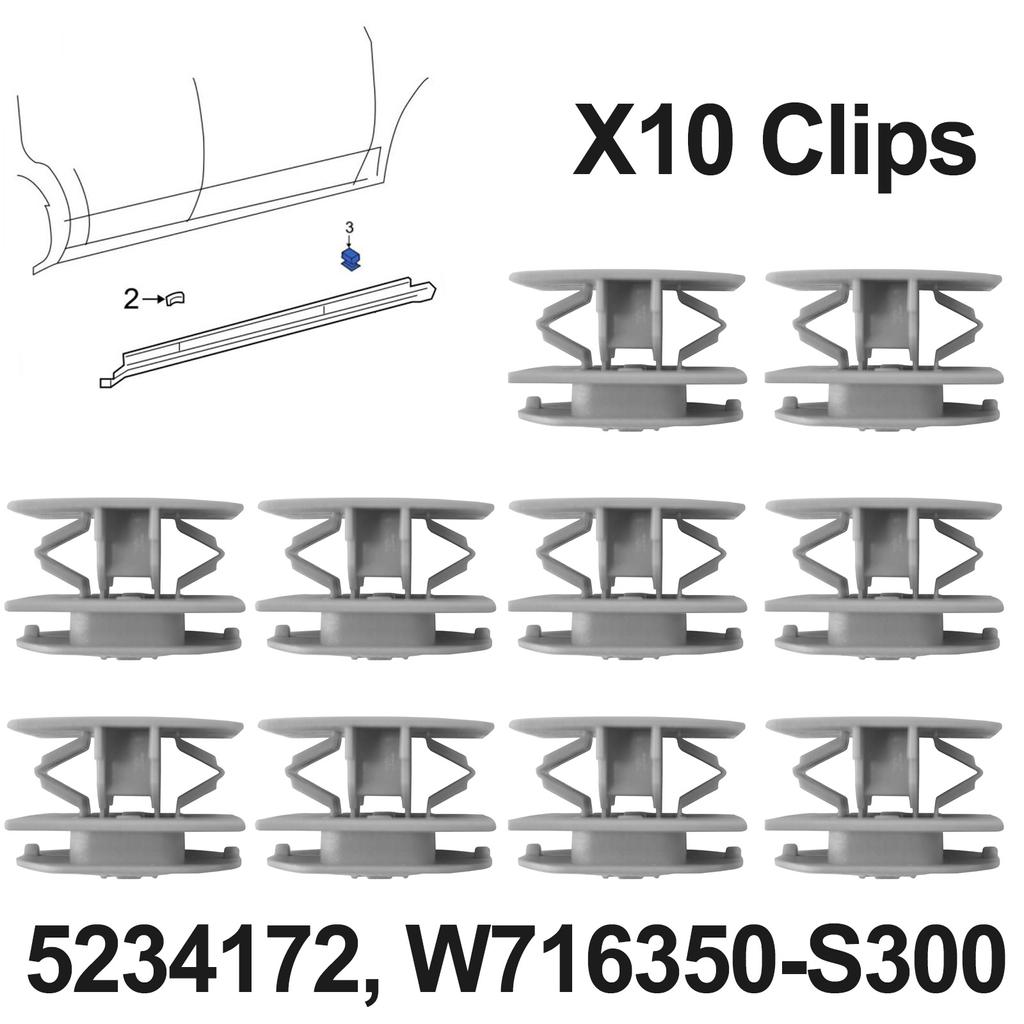 10x For Ford Kuga Escape Mondeo Fusion Cmax Transit Ecosport Side Skirt Sill Rocker Panel Moulding Trim Cover Clips Pin Retainer