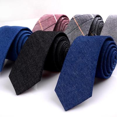 Neue Krawatte aus kariertem Twill-Baumwollstoff: Herren Business Casual Koreanischer Stil für Hochzeiten