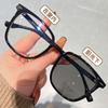 Anti-Blue Glasses Black Frame Plain Artifact A Photosensitive Color-Changing Myopia + Flat Light Eye Frame Men'S Model