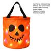 Reusable Holiday Party Favor Bags Halloween Glowing Pumpkin Candy Bag LED Light up Trick or Treat Bucket Lighted Buckets for Kids Waterproof