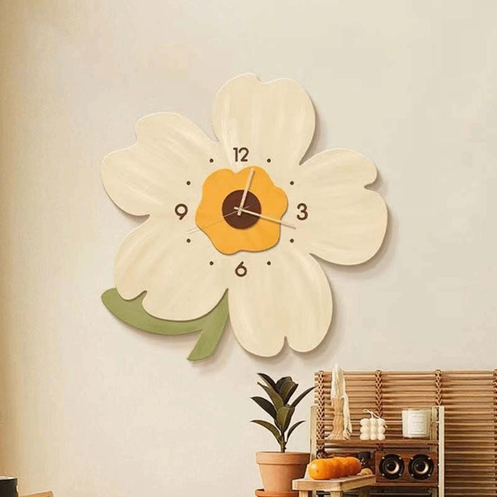 Wall Decoration 30cm Flower Creative Clock Slient Decor Artistic Simple Wall Clock Cartoon Modern Home Clock Birthday Gifts